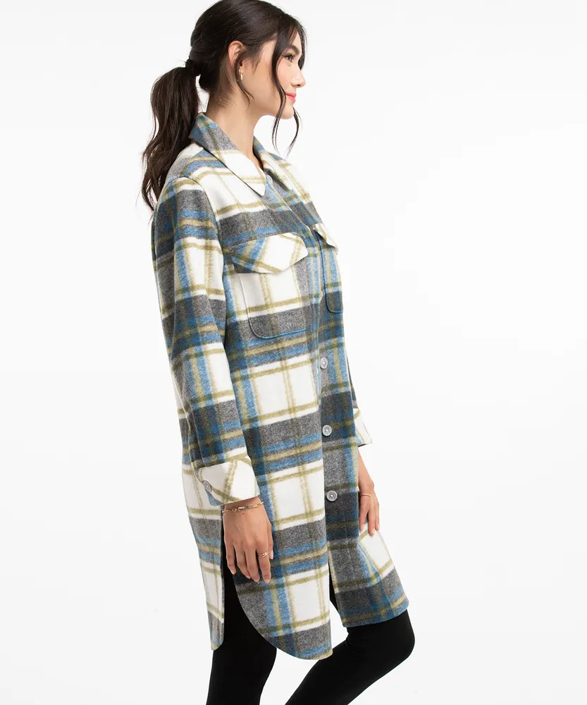 Long Plaid Shacket