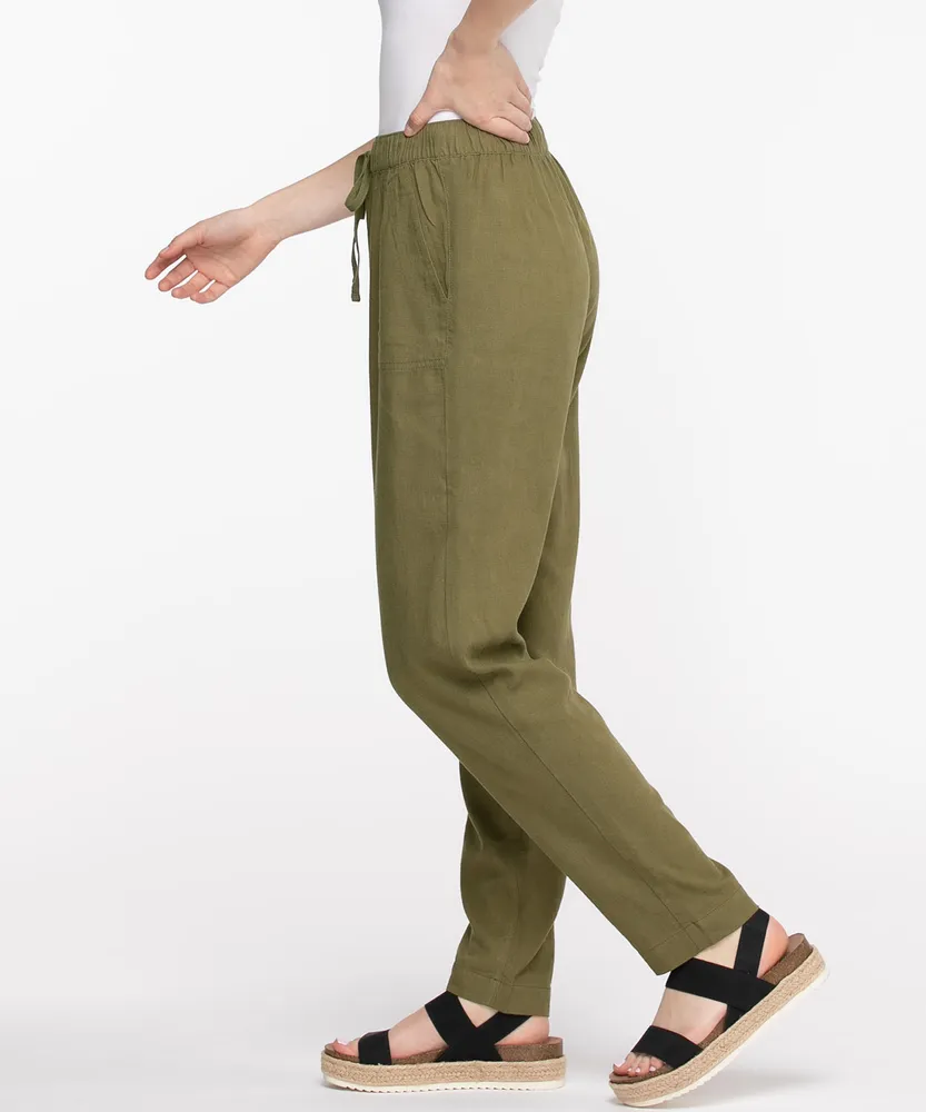 Pull-On Drawstring Straight Leg Pant