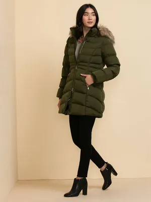 Carlyn Coat with Detachable Fur & Hood