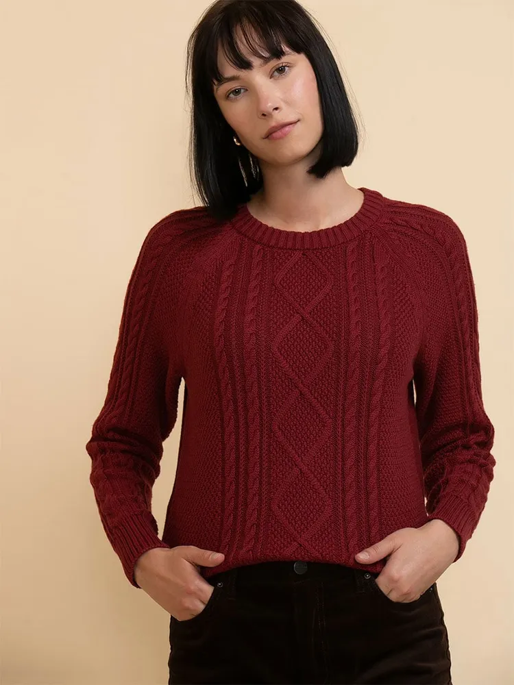 Cable Knit Pullover Sweater