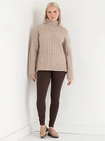 Mock Neck Cable Sweater