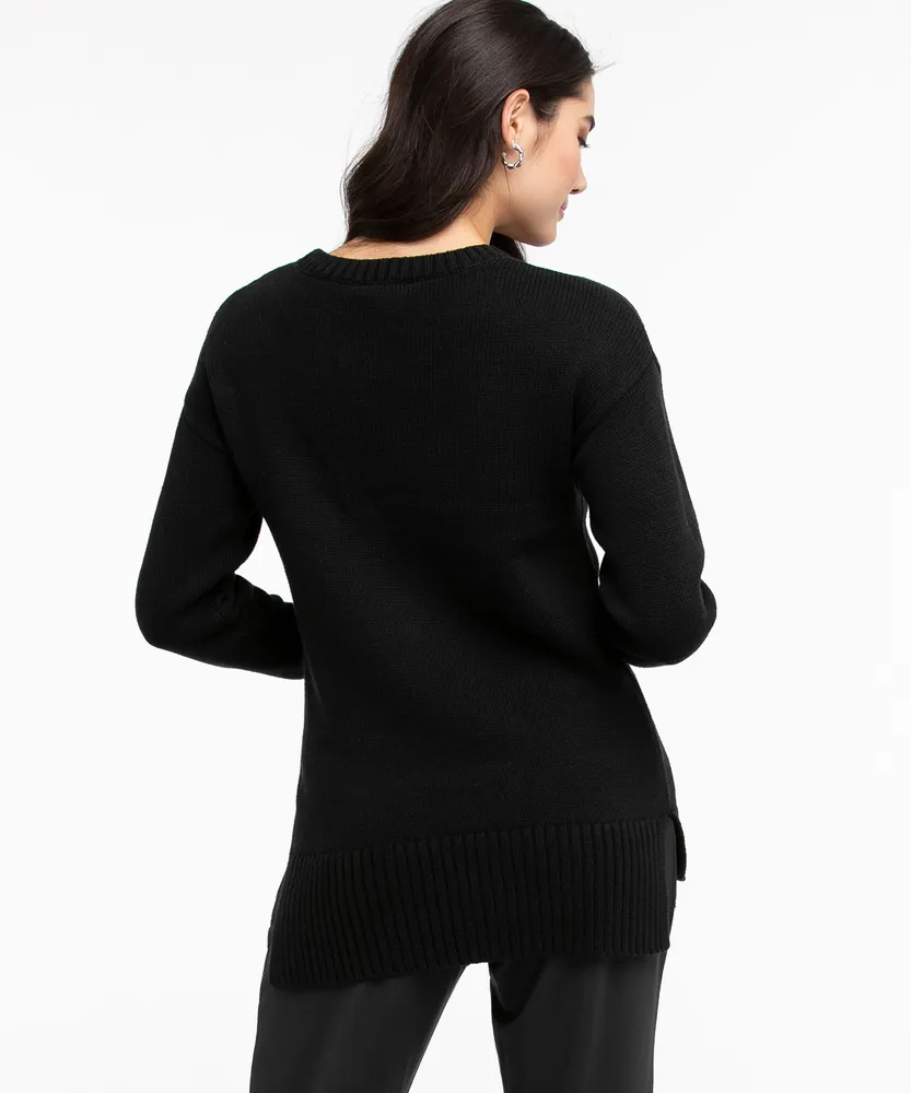 Coffee Scoop Neck Knit Sweater