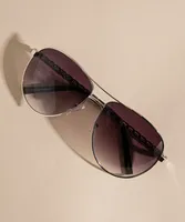 Silver Aviator Sunglasses with Tinted Lenses