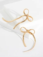 Flat Chain Bow Earrings