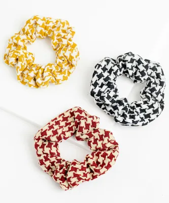 Houndstooth Scrunchie 3-Pack