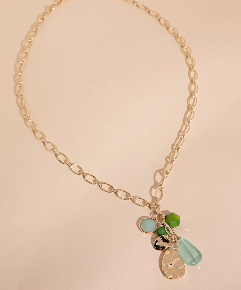 Chain Link Necklace with Charms