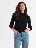 Pointelle Ruffle Sweater