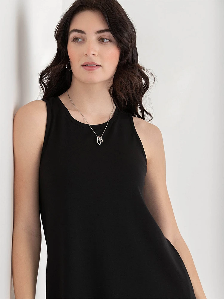 Sleeveless A-Line Dress with Pockets