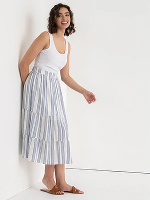 Tiered Stripe Skirt