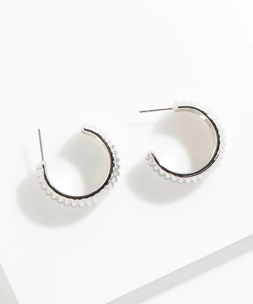 Small Thick Hoops With Ridges