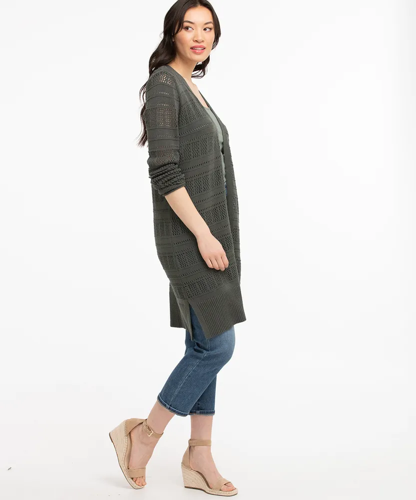 Pointelle Duster Cardigan