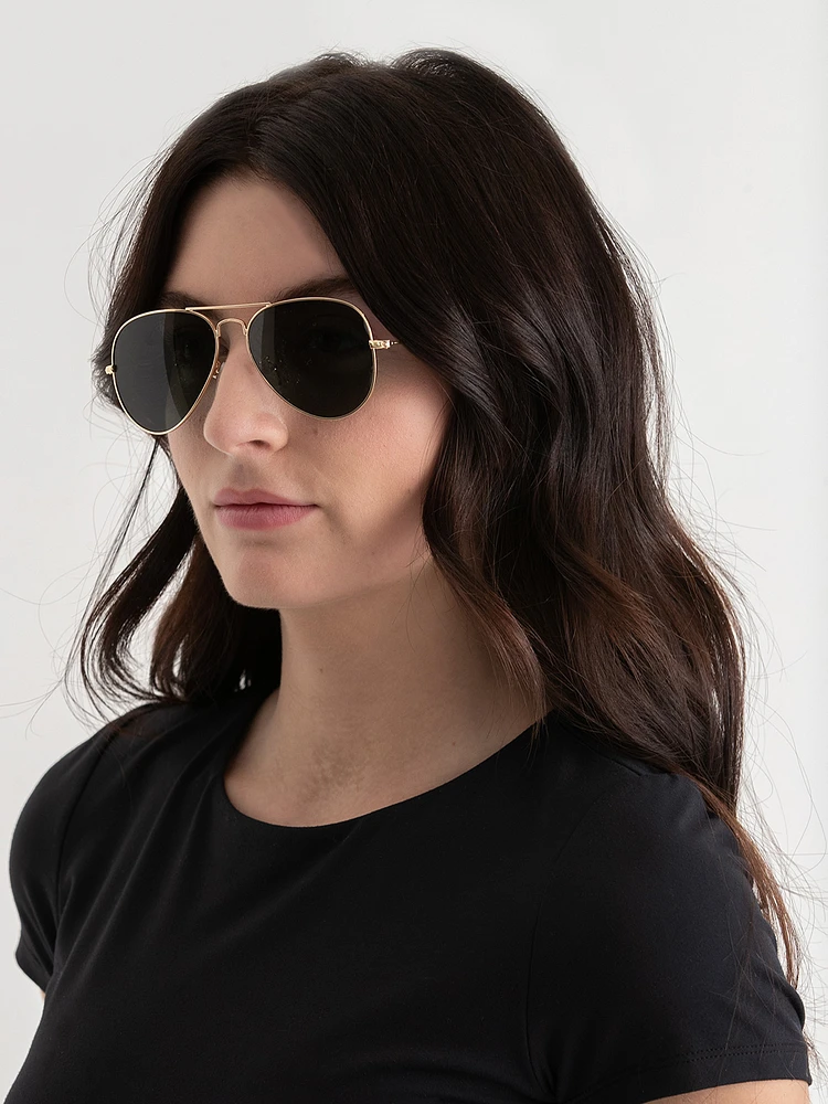 Aviator Frame Sunglasses with Case