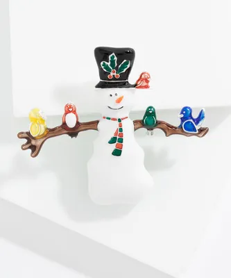 Snowman Brooch