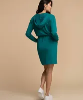 Hooded Lace-Up Lounge Dress