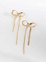 Flat Chain Bow Earrings