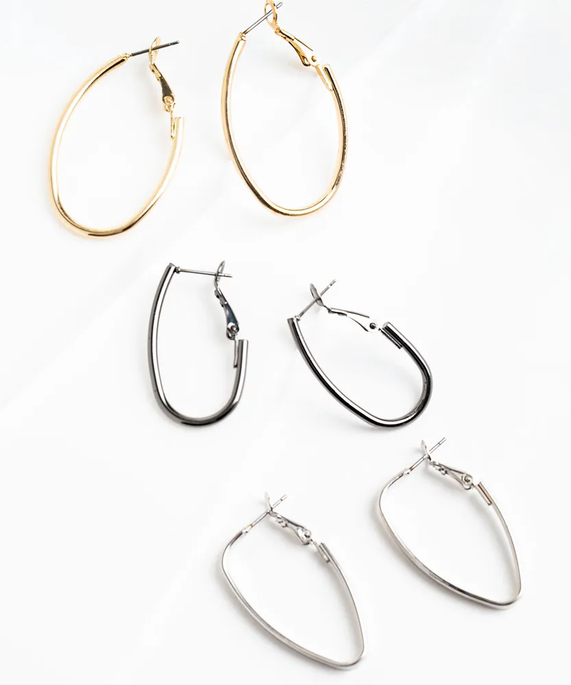 Oval Earring 3-Pack