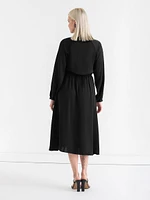 Long Sleeve Midi Henley Dress