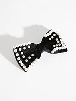 Bow Hair Clip with Pearls