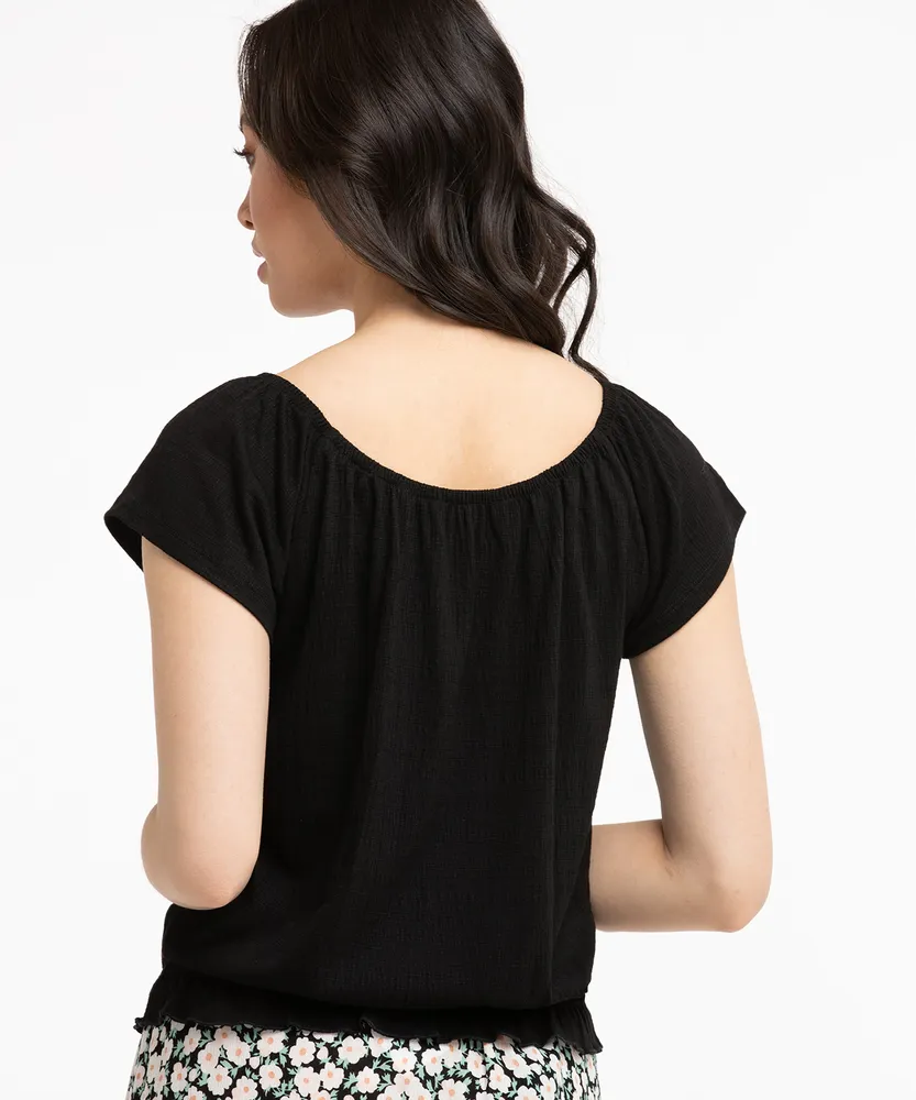 Eco-Friendly On/Off Shoulder Top