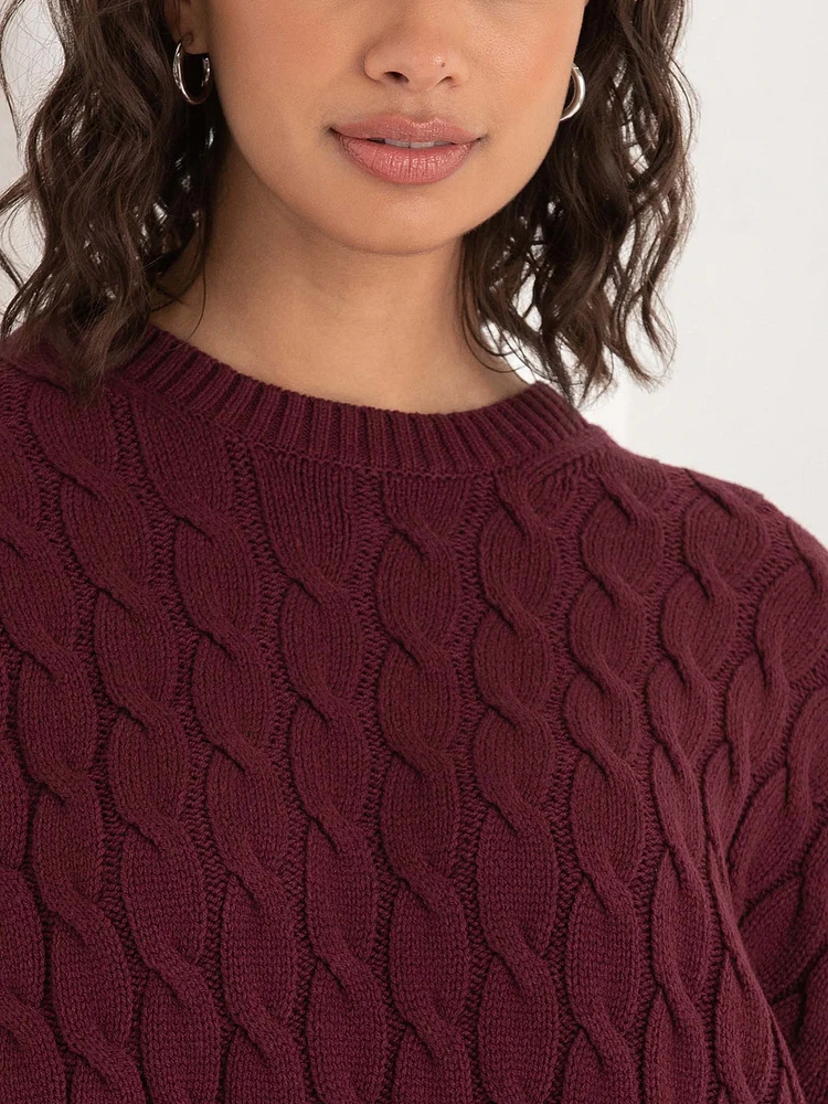 Cable Knit Tunic Sweater