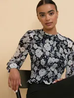 Long Sleeve Smocked Blouse
