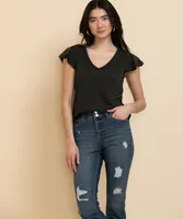 Flutter Sleeve V-Neck Tee