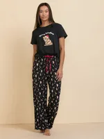 T-Shirt and Dog Print Pajama Pant Set