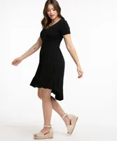 Ruffle Hem Short Sleeve Dress