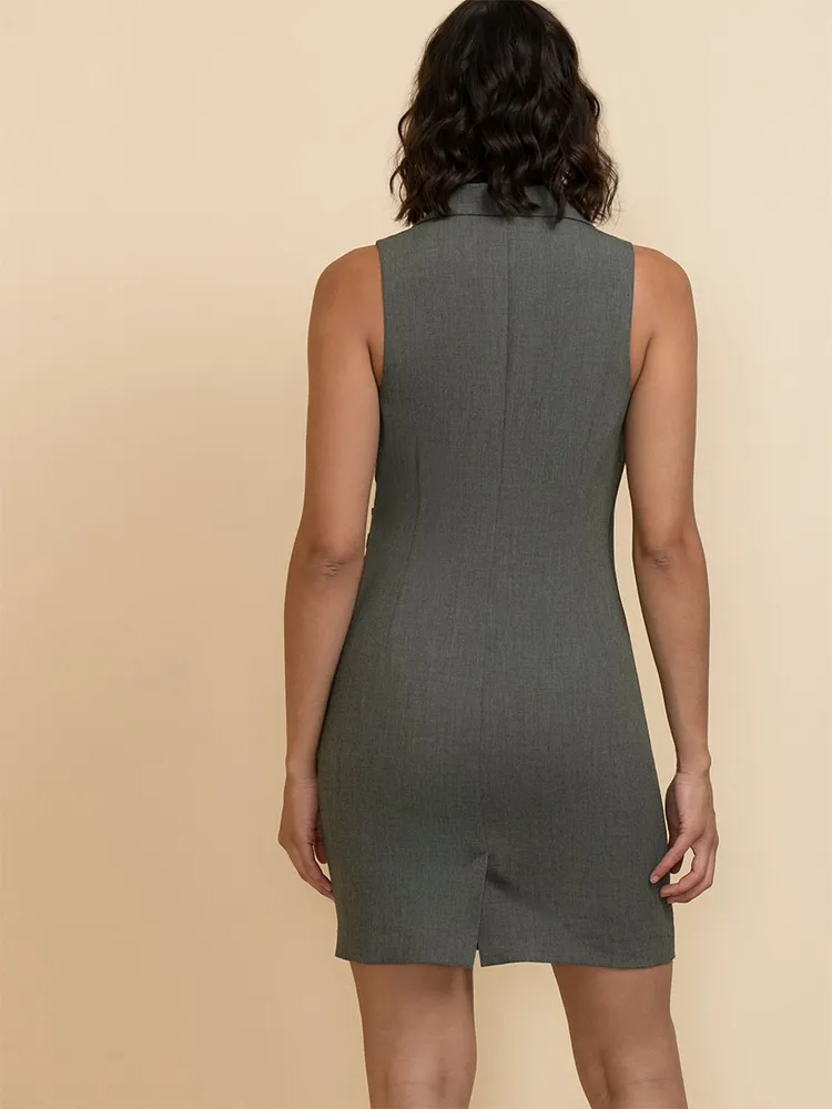 Collared Wrap Front Dress