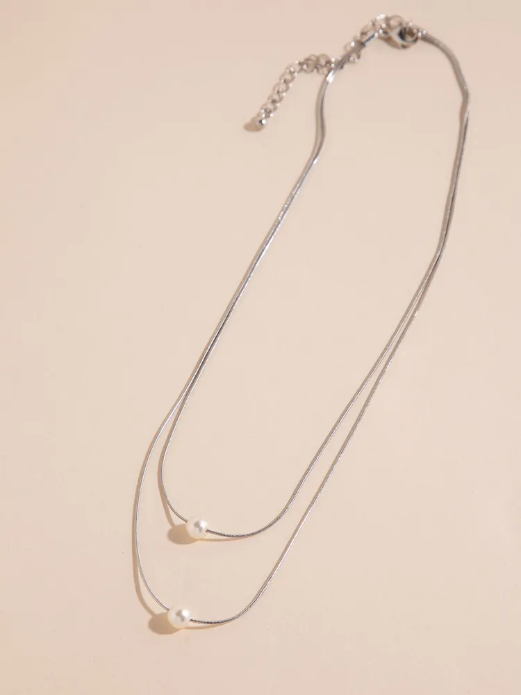 Delicate Double-Chain with Pearls