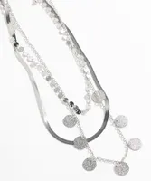 Short Silver 3-Layer Necklace