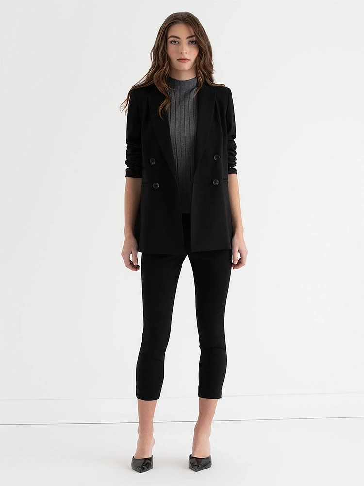 Mock Neck Sleeveless Rib Sweater