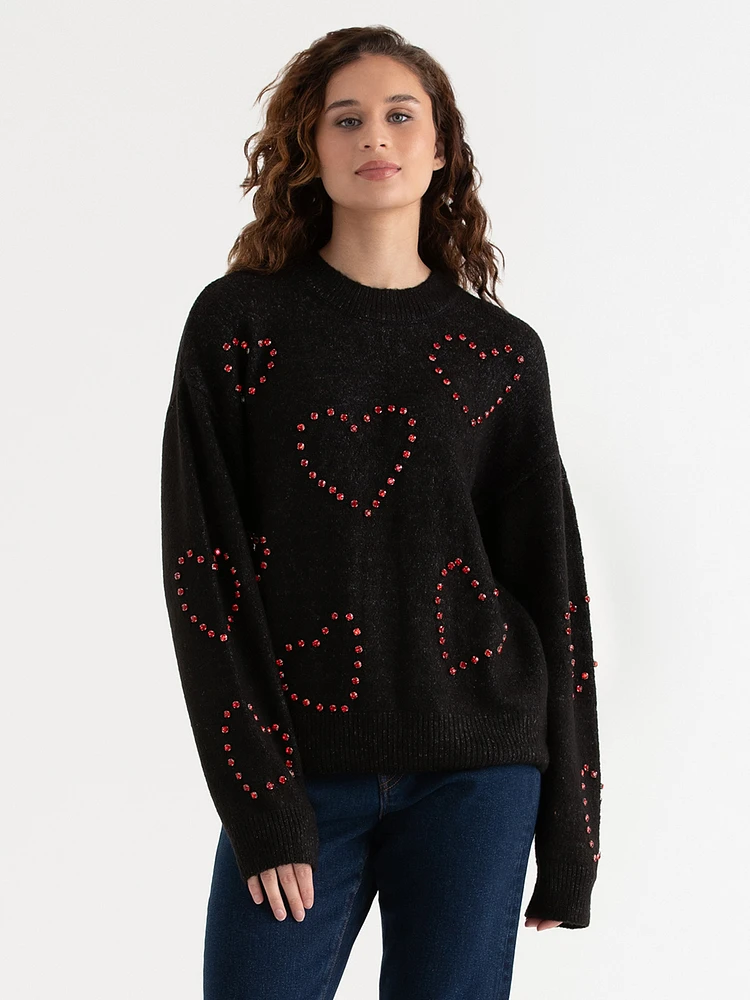 Beaded Heart Sweater