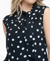 Tie Neck Sleeveless Blouse