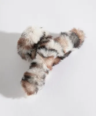 Faux Leopard Fur Claw Clip