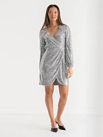 Long Sleeve Sequin Dress