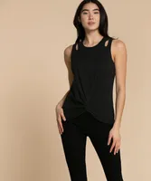Twist Front Top with Shoulder Cut-Outs