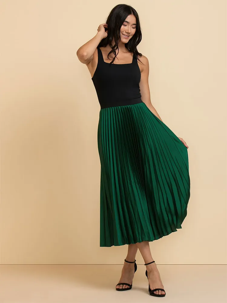 Pleated Midi Skirt