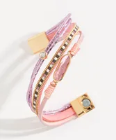 Pink Layered Snap Bracelet