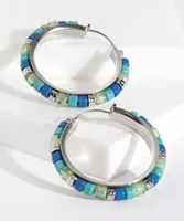 Small Beaded Hoop Earrings