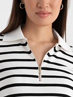 Rib Top with 1/4 Zip Collar