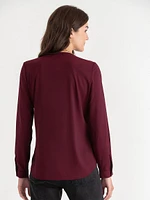 V-Neck Long Sleeve Blouse