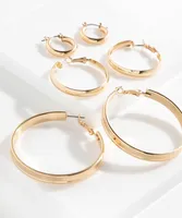 Gold Hoop Earring Trio