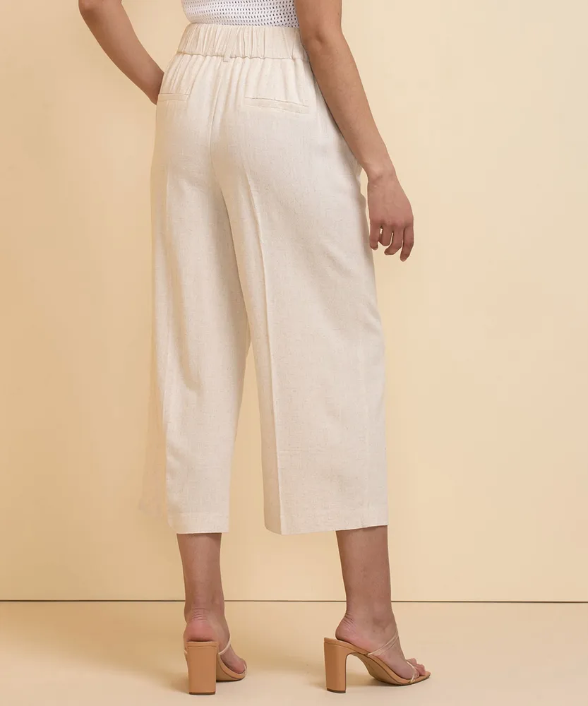 Viscose Linen Wide Crop Pant