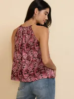 Satin Chain Halter Blouse