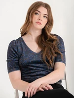 Velvet V-Neck Top