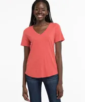 V-Neck Curved Hem Tee