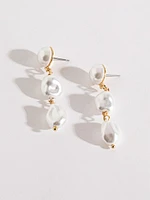 Triple Pearl Drop Earrings