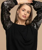 Sequin Sleeve Sweatshirt