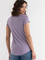 Scoop Neck Shirttail T-Shirt